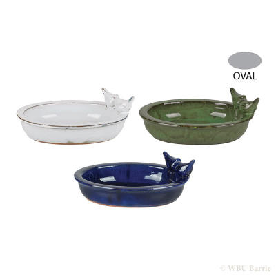 Ceramic Table Birdbath - Oval