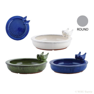 Ceramic Table Birdbath - Round