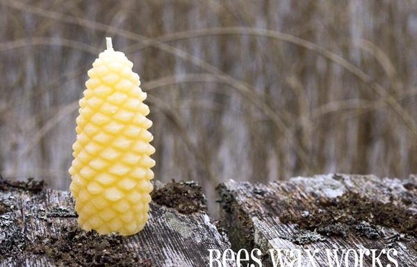 Beeswax Fir Cone Candle